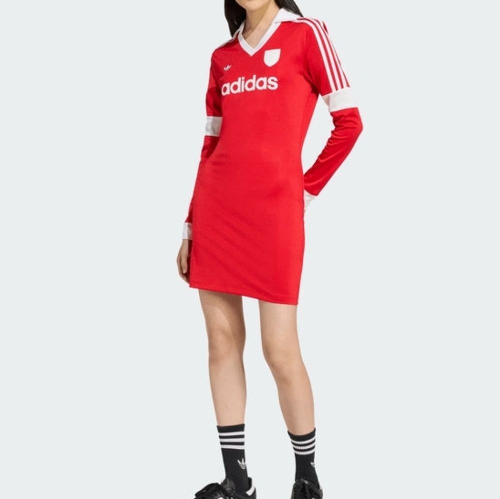 Adidas Graphic Soccer Jersey Dress In Better Scarlet Color Nwt